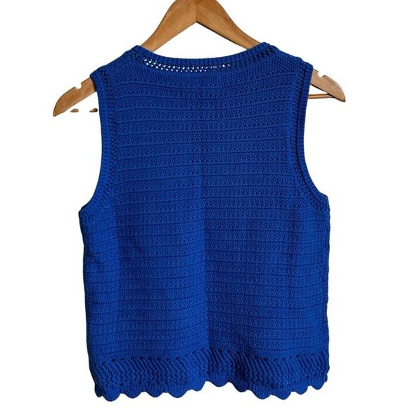 J.Crew Factory's Blue Crochet Sweater Tank in Size Small - Picture 2 of 6